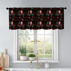 1pc Christmas and New Year printed kitchen curtains Nutcracker and nuts. watercolor for New curtains valance window treatment living room bedroom home decor 54 x 18 inch