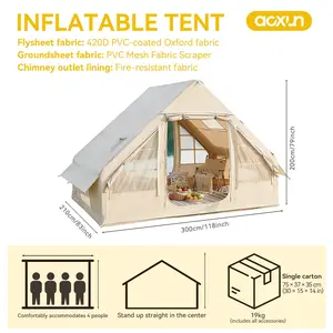 Aoxun Inflatable Camping Tent - 4-8 Person Family Size Camping Essentials, Instant Setup, Waterproof, Windproof, UV-Protected Lightweight Portable Outdoor Shelter for Beach, Festivals Wind Resistant Tent tiktokshopspringglowup,summervibes