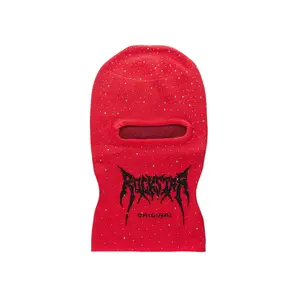 Twinkle Red Rhinestone Ski Mask