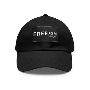 Stylish Dad Hat with Leather Patch | FREEDOM Cap, Casual Headwear, Gift for Dad, Summer Accessory, Everyday Style
