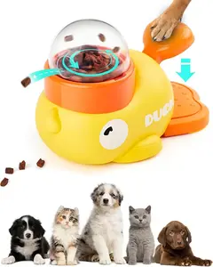 Cat Puzzle Treat Dispenser Toy, Duck-Shaped Food Slow Feeder for Cats and Small Dogs Enrichment, IQ Training and Exercise 8.6 Inches