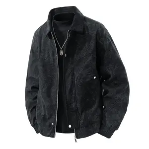 Men's Regular Fit Fashion Corduroy Zipper Plus Size Jacket Casual Comfort Long Sleeve Baseball Collar Coat All Season Outdoor Sports Suitable for Daily Wear Fashion Top