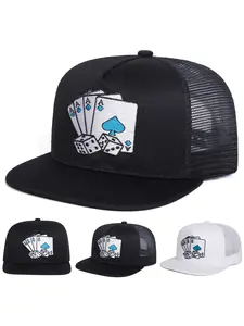 Unisex Hip Hop Poker Hat, Adjustable Sun Protection Casual Cap, Perfect Beach Vacation Accessory, Ideal for Travel, Baseball Cap Adjustable