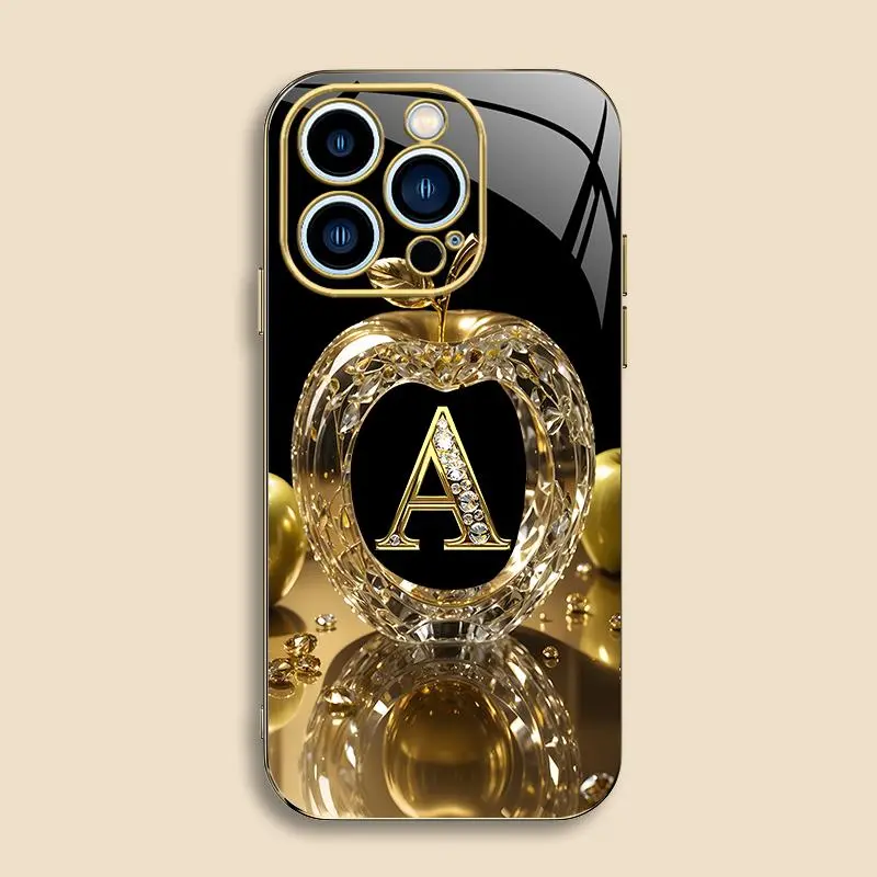 High-End Gold Letter Electroplated Edge Cellphone Case for iPhone 14 Pro Max - Business-Style, Affordable, Shockproof, Explosion-Proof, Anti-Fall, Anti-Fingerprint Protection Cover Casing 995