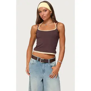 Edikted Women's Roya Layered Halter Tank Top