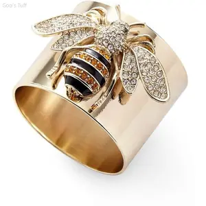 Wrist Jewelry Finger Ring Trendy Hot Cross-border Statement Hand Decor Elegant Sculpted Bee Design Luxury Glossy Surface Ideal For Ladies Night Out Dating Street Styling
