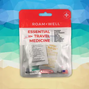 Roamwell Business Essential Travel Medicine Kit for Short Trips - 18 OTC Tablets with Pain Relief, Allergy Relief, and Hydration Support