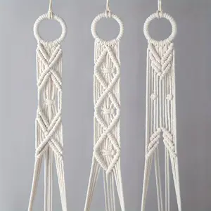 3-Pack Boho Macrame Plant Hangers, 39" Indoor & Outdoor Wall Hanging Planter Basket Holders, Flower Pot Rope for Home Decor