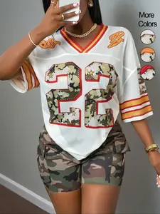 Women's Figure Print T-shirt, Casual Loose Short Sleeve Tee, Women's Top for Daily Wear, Casual Style Tee, Summer