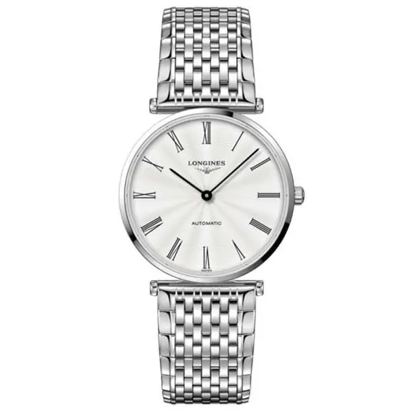 Women's Longines La Grande Classique Automatic Watch - 36MM Stainless Steel Strap, Silver Round Shape Dial, 30m Water Resistance, Classic Fashion Accessory L49084716