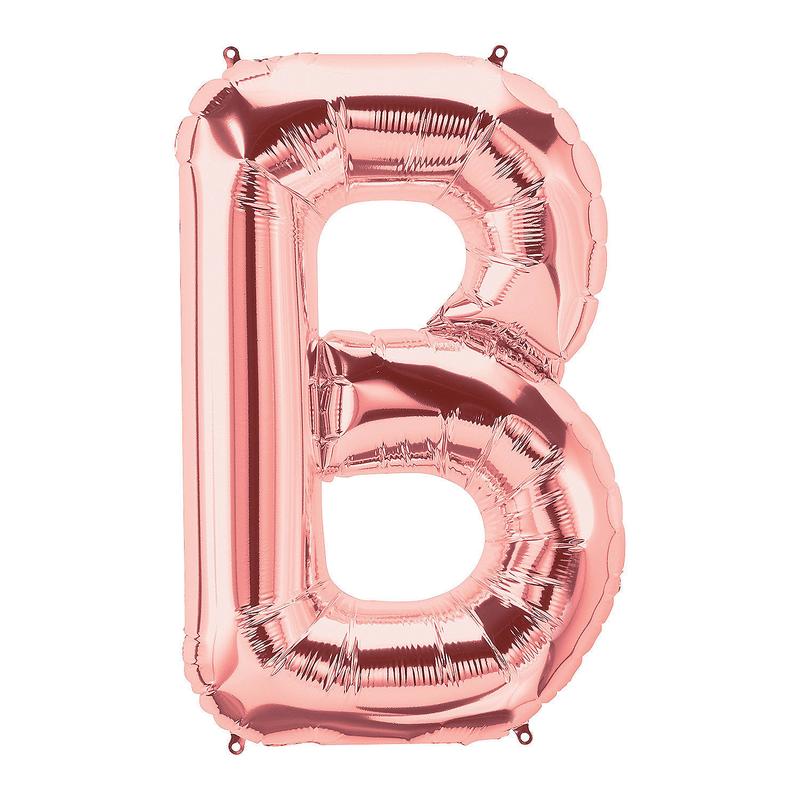 B-Shaped Rose Gold Letter 34" Mylar Balloon