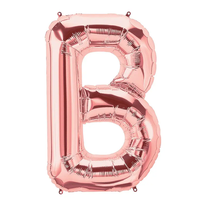 B-Shaped Rose Gold Letter 34" Mylar Balloon