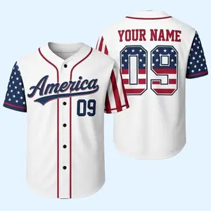 Custom America Baseball Jersey, Personalized Name Number Jersey, USA Flag Baseball Shirt,Patriotic Sports Jersey,4th of July Baseball Jersey #Baseballjersey