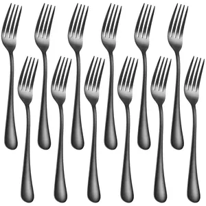 12 Piece Dinner Forks, 8 Inch, Top Food Grade Extra-Fine Stainless Steel Silverware Forks，Silverware Set, Dishwasher Safe