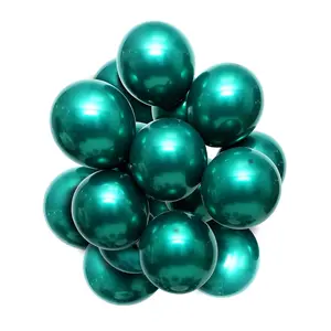 Emerald Green Balloons 50 Pcs Metallic Green 12 Inch Chrome Green Balloons Double Layer Green Balloons Are More Durable Suitable For Wedding Birthday Party Balloon Decorations