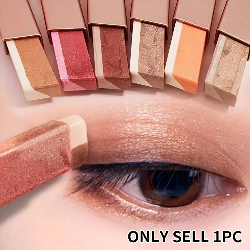 Dual Color Gradient Eyeshadow Stick, Natural Long-Lasting Waterproof Sweatproof Smudge Proof Pearl Shimmer Lazy Eye Makeup