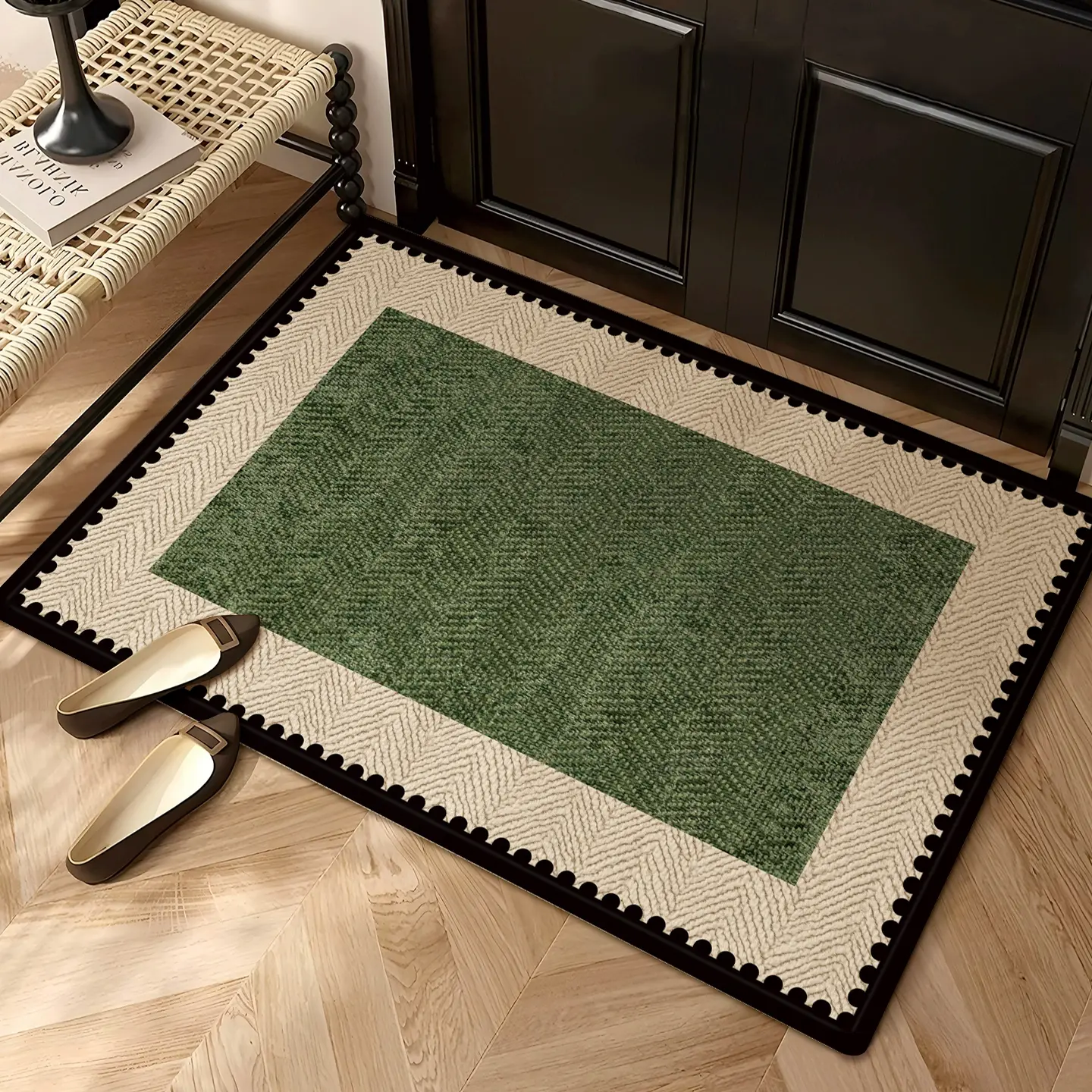 Indoor floor mat Dirt Trapping & Easy Clean: Effectively captures dust, mud, sand and water from shoes, keeping your home clean. Simply vacuum, shake off or rinse with water for quick maintenance.