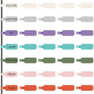 Cable Cord Labels Large Size, for Organizing Wires and Identification, Multicolored Handwriting Cable Tags, Reusable with Multiple Uses - 35 PCS