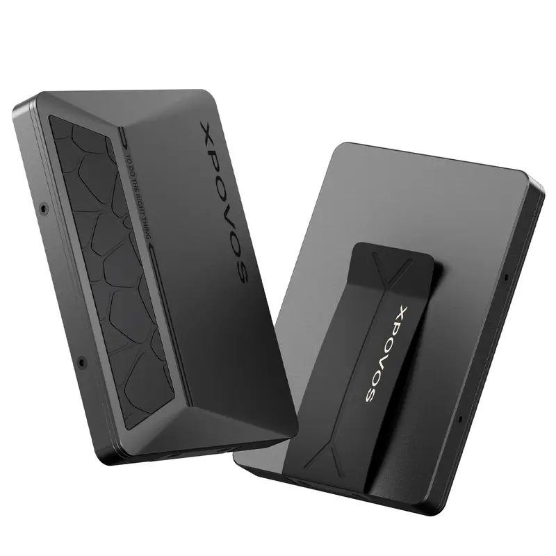 XPOVOS Metal Wallet for Men - Slim Mens Wallet with Money Clip Slide to Pop-up Minimalistic RFID Wallet Credit Card Holder for Men with Gift Box