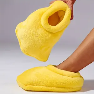 Funny Duck Feet Design Slippers, Leisure Suit on Plush Lined Shoes, Comfortable Indoor Home Slippers