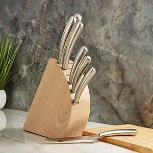 BergHoff Concavo 8-piece Stainless Steel Knife Set with Block