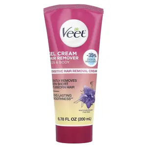 Veet Sensitive Gel Cream Hair Remover, Aloe & Violet Blossom Fresh, 6.78 fl oz (200 ml)