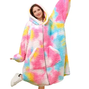Wearable Blanket Hoodie - Birthday Christmas Gifts for Women,Soft Fleece Blanket,Oversized Sherpa Cozy Hooded Blanket Sweatshirt Adult With Hood Pocket & Sleeves,Lightweight Flannel Throw Blanket,Travel Blanket,Soft Bed Blanket