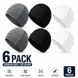 1/3/6 Pack Unisex Skull Cap Beanie - Soft Stretch Breathable Hair Protection Hat for Dreadlocks & Braids, Lightweight for Sports, Helmet Liner & Daily Streetwear