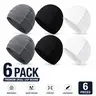 1/3/6 Pack Unisex Skull Cap Beanie - Soft Stretch Breathable Hair Protection Hat for Dreadlocks & Braids, Lightweight for Sports, Helmet Liner & Daily Streetwear