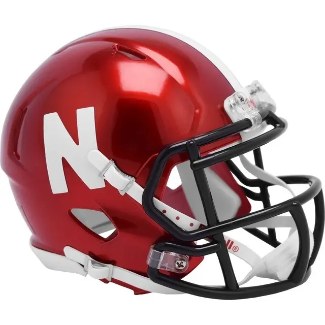 212 MAIN Nebraska Cornhuskers Riddell Replica Mini Speed Style Helmet - High Gloss, Team Decal, Collectible Helmets, Sports Collectible Accessory