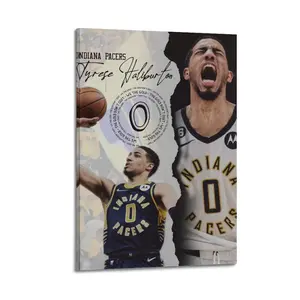 Tyrese Haliburton Poster for Bedroom Aesthetic Canvas Wall Art Living Room Posters Painting Picture Print Modern Family Decor Artist Bathroom Poster