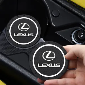 Lexus Car Cup Holder Mat, Anti-Slip Water Bottle Slot Pad, Waterproof Heat Resistant, Universal Interior Decoration Accessory, Logo