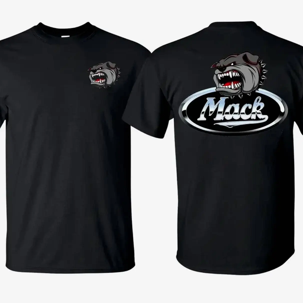 Retro Mack Truck Emblem Graphic T-Shirt Sweatshirt Hoodie 2 Sided, Car Enthusiast and Fans Gift
