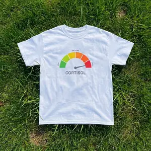 High Cortisol Gauge 100 Cotton Funny T-Shirt | Hormone Stress Graphic Tee