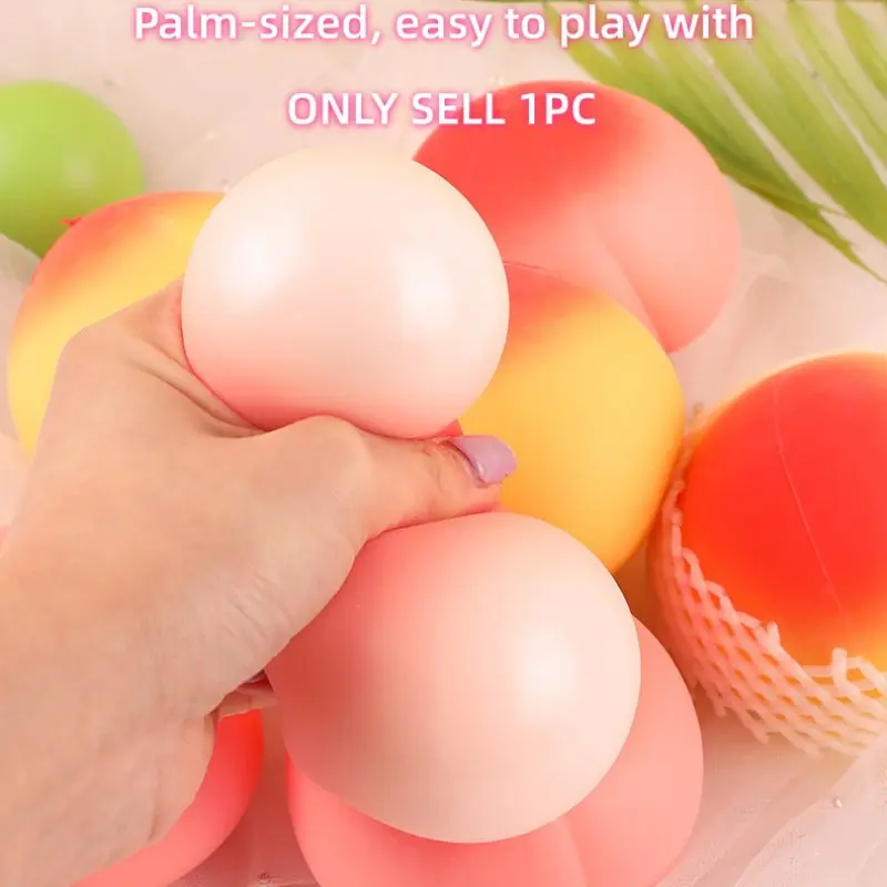 Creative Stress Relief Peach Toy, Slow Rebound Pressure Ball, Squishy Ball, Fun Squeeze Game for Boys and Girls, Ideal Gift for Kids
