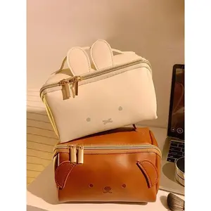 1pc  Handheld makeup bag with cute design, multifunctional storage bag, zipper closure, fashionable and versatile, simple and trendy, suitable for commuting, business travel, Travel Cosmetic Bags, portable women's makeup bag, Handheld Cosmetic Pouch