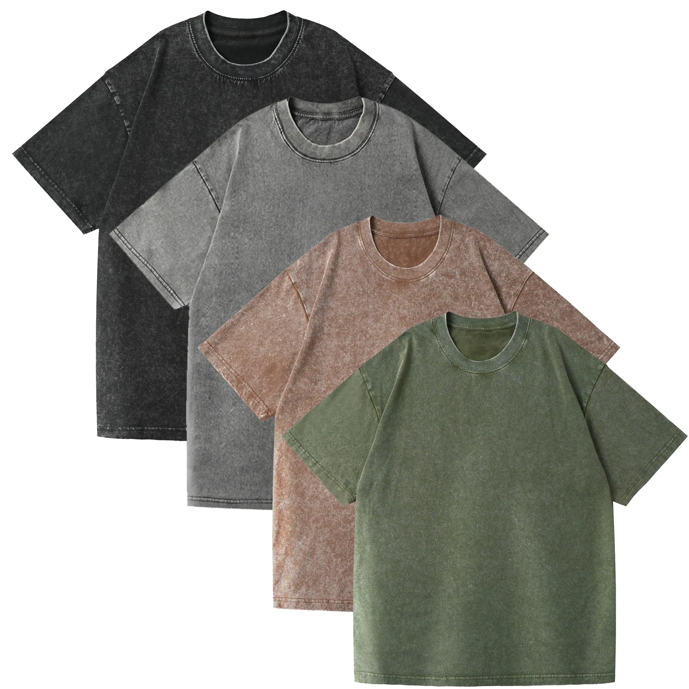 1/4 Pack Oversized Tshirts for Men Gym Vintage Heavyweight T Shirts Cotton Workout Acid Wash Baggy Tees