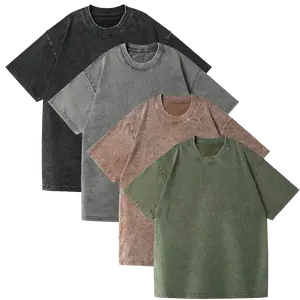 1/4 Pack Oversized Tshirts for Men Gym Vintage Heavyweight T Shirts Cotton Workout Acid Wash Baggy Tees