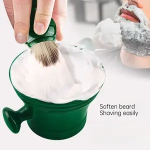 2PCS Men's Beard Grooming Kit Shaving Brush with Bubble Bowl Manual Facial Cleaning Shave Tool Set