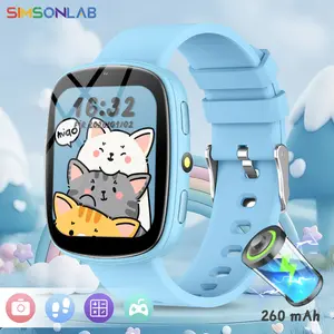 SIMSONLAB 1.83 Inch Smart Watch for Kids,22 Games,HD Camera,Multiple Sports Modes, Music Control, Wireless Calls, Voice Reminders, Compatible iOS Android，Perfect Gift for Christmas, Holiday Gift, Alloy