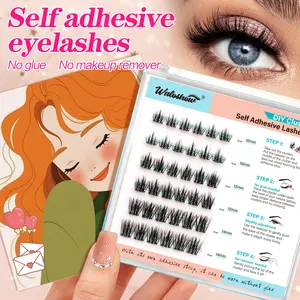 36 Cluster Self-Adhesive Eyelashes, Glueless Lashes Clusters, DIY Manga Style, Naturally Thin Strip, Beginner-Friendly Faux Mink, No Glue Needed