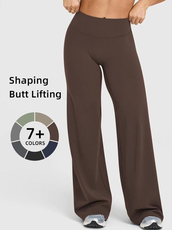 High Waist Loose Comfortable Breathable Elastic Long Pants, Butt Lifting Micro Flare Trousers for Women, All Seasons Fitted Bottoms