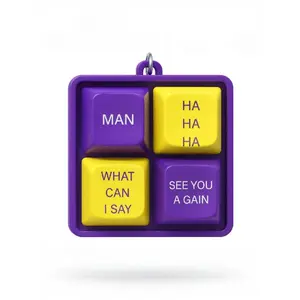 Mamba Theme 4-Key Sound Keycap Stylish Keychain Purple Gold Fun Collectible Gift