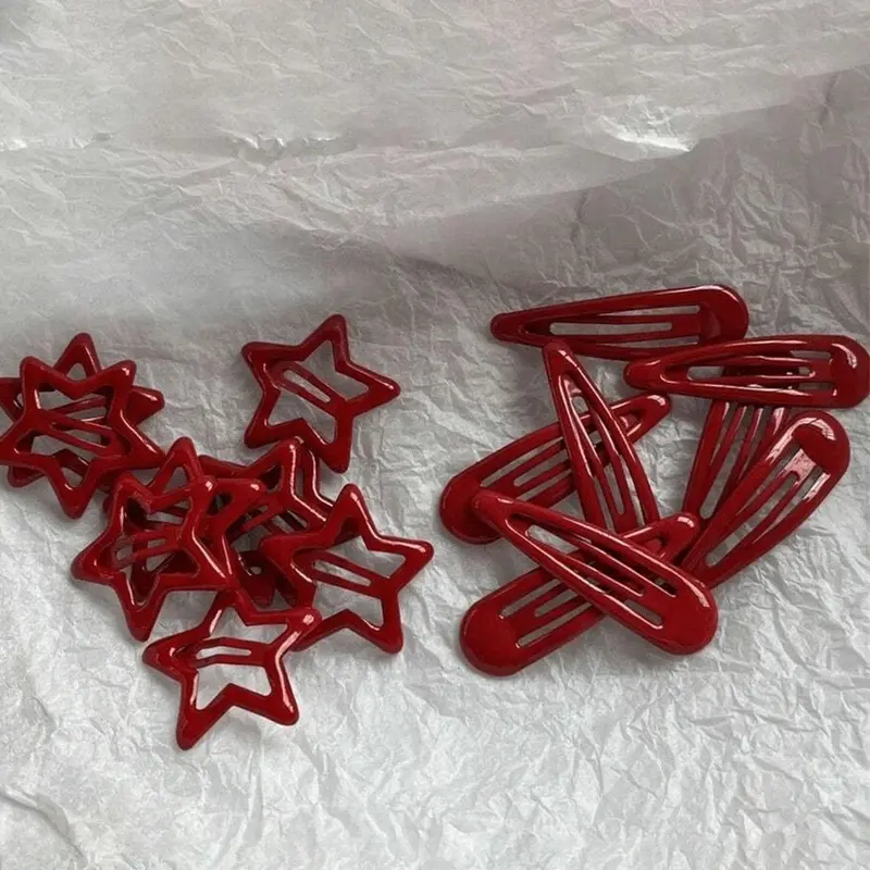 10pcs Women’s Hair Clips Set, Oil Drop, Star & Waterdrop Designs, Cute Y2K Style Barrettes, Daily Wear, School, Commuting & Home