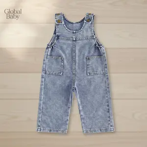 Global Baby Spring Fall Fashion Kids Boys Long Pants Denim Clothing Boys Girls Overalls Dungarees Toddler Infant Jeans Jumpsuits Clothes Outfits Trousers