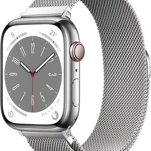 Apple Watch Band Stainless Steel Mesh Strap, Unisex Milanese Magnetic Buckle, Fits Series 1-10/se/ultra, Durable Metal, Gift for Couples