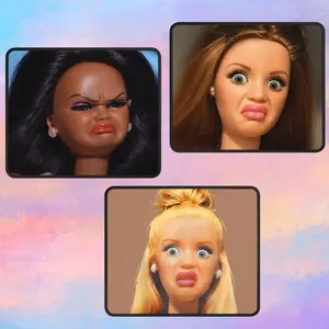 Funny Doll Face Mouse Pad, Co-worker Gift for Friend