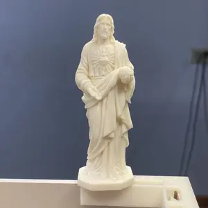 Handcrafted Resin Jesus Figurine - Ivory Fruit Design, Perfect for Home & Office Decor, Ideal Holiday Gift  Religious Ornaments Bamboo Silk Folding Fan home gift