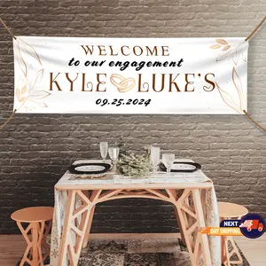 Custom Engagement Banner, Personalized Name Banner for Engagement or Wedding, Home or Party Backdrop, Couple’s Celebration Decoration, Custom Name Banner, Party Decor, Home Banner, Personalized Banner, Engagement Decor, Wedding Banner, Party Banner