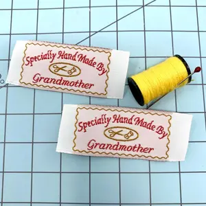 Specially Hand Made by Grandmother Woven Labels for Crocheting, Sewing, Quilting, and Knitting